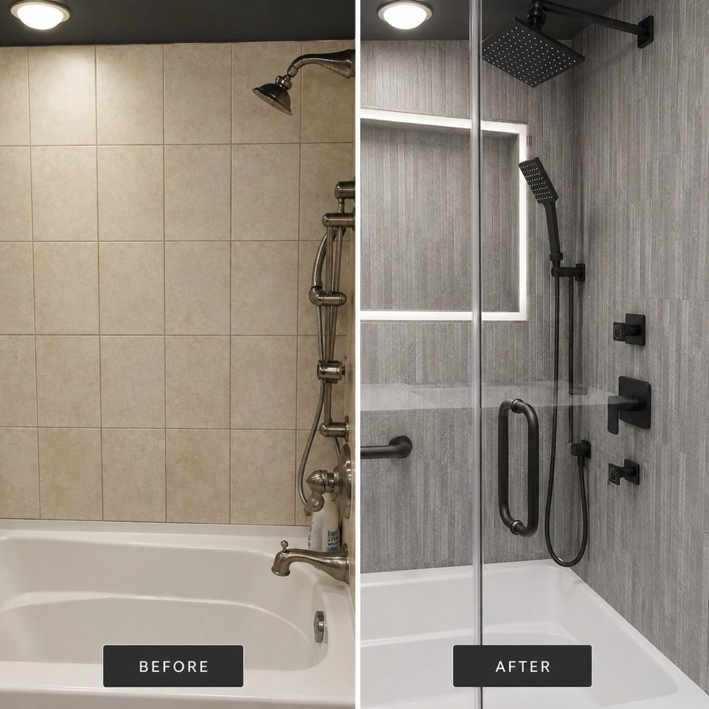 Before and after: shower conversion and enlargement by Dynasty Restoration