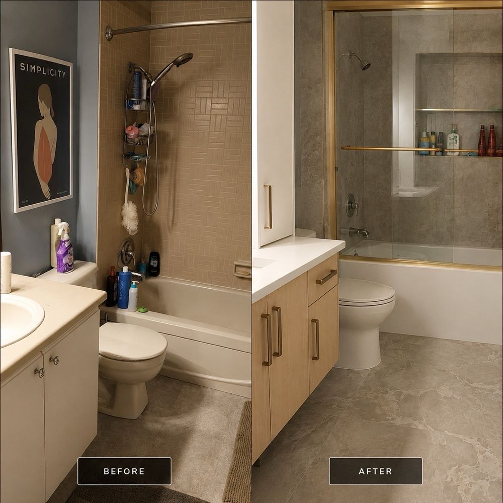 Before and after: bathroom renovation by Dynasty Restoration