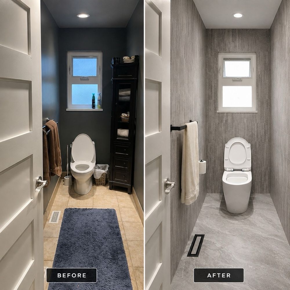 Before and after: bathroom renovation by Dynasty Restoration